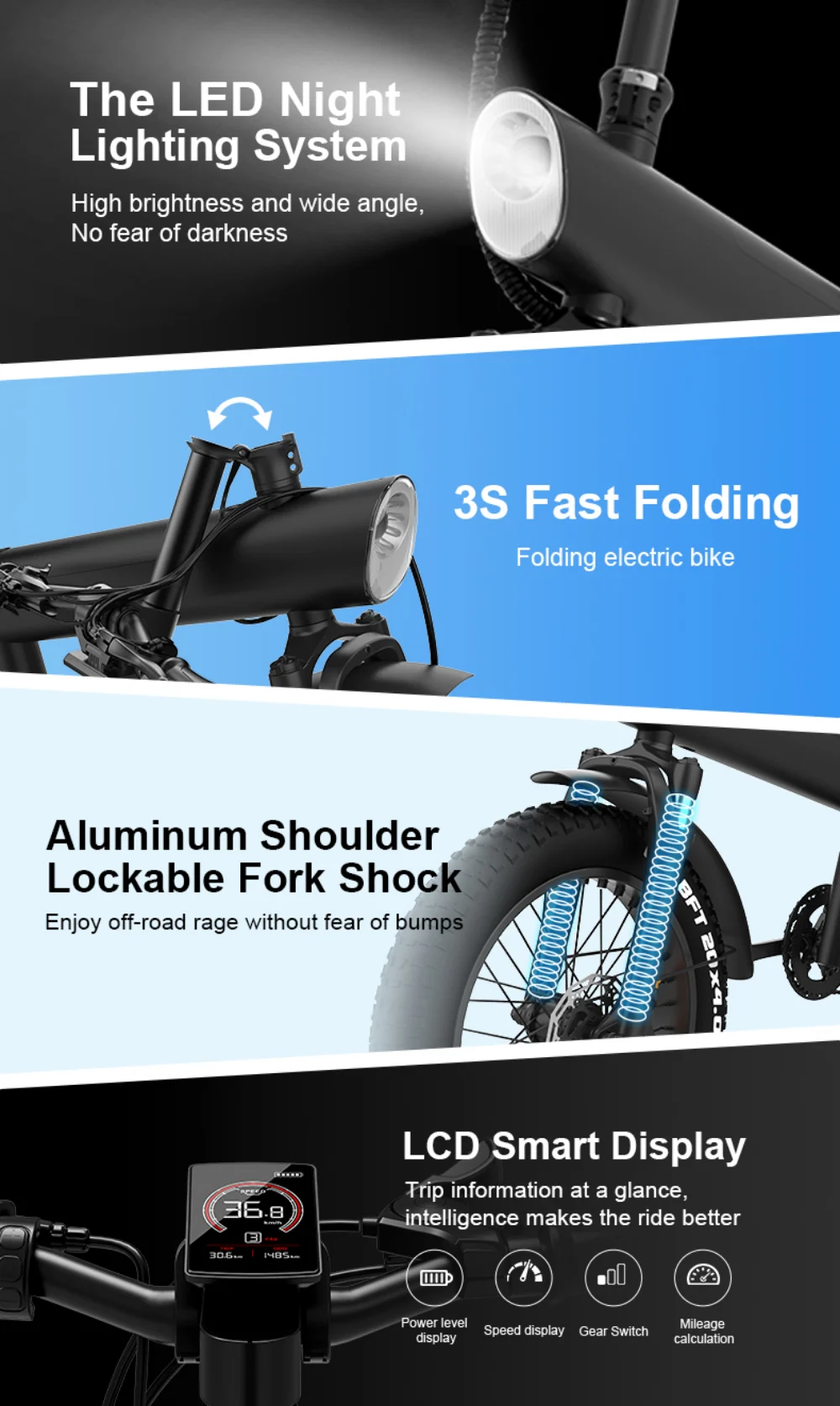 Off-road elektriska mountainbikes för vuxna Off-Road Adult Electric Mountain Bikes